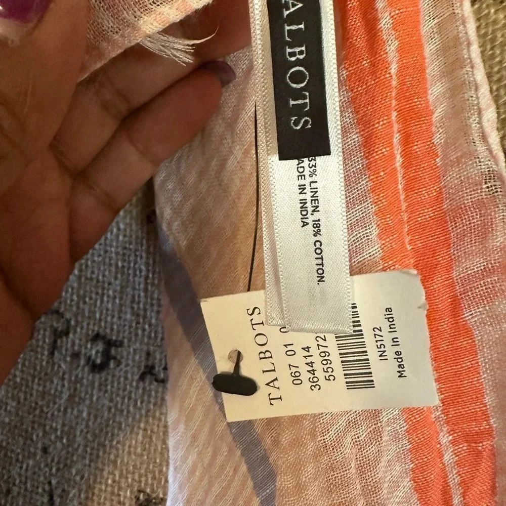 TALBOTS CHEERFUL STRIPE OBLONG SCARF, NWT